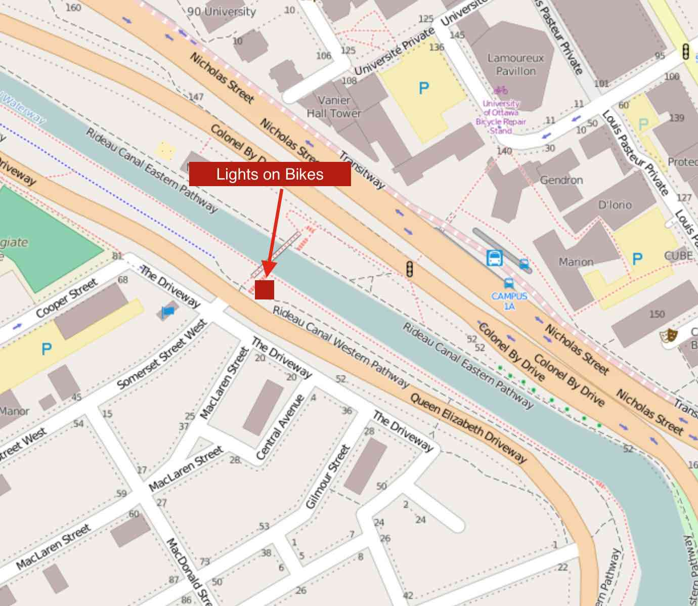 lights on bikes map
