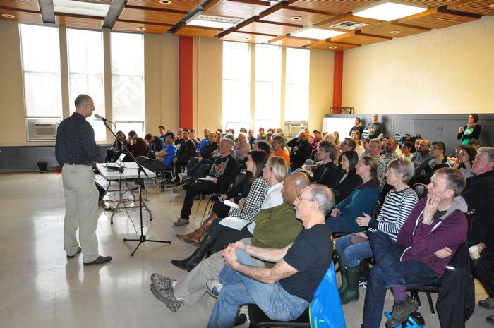 Kornel Musci gets the packed room thinking about possibilities for intersection design