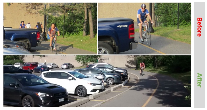The pathway along the Mill Street Parking Lot