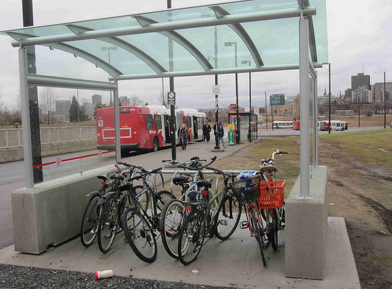 Sheltered transit parking. Photo by Hans Moor.