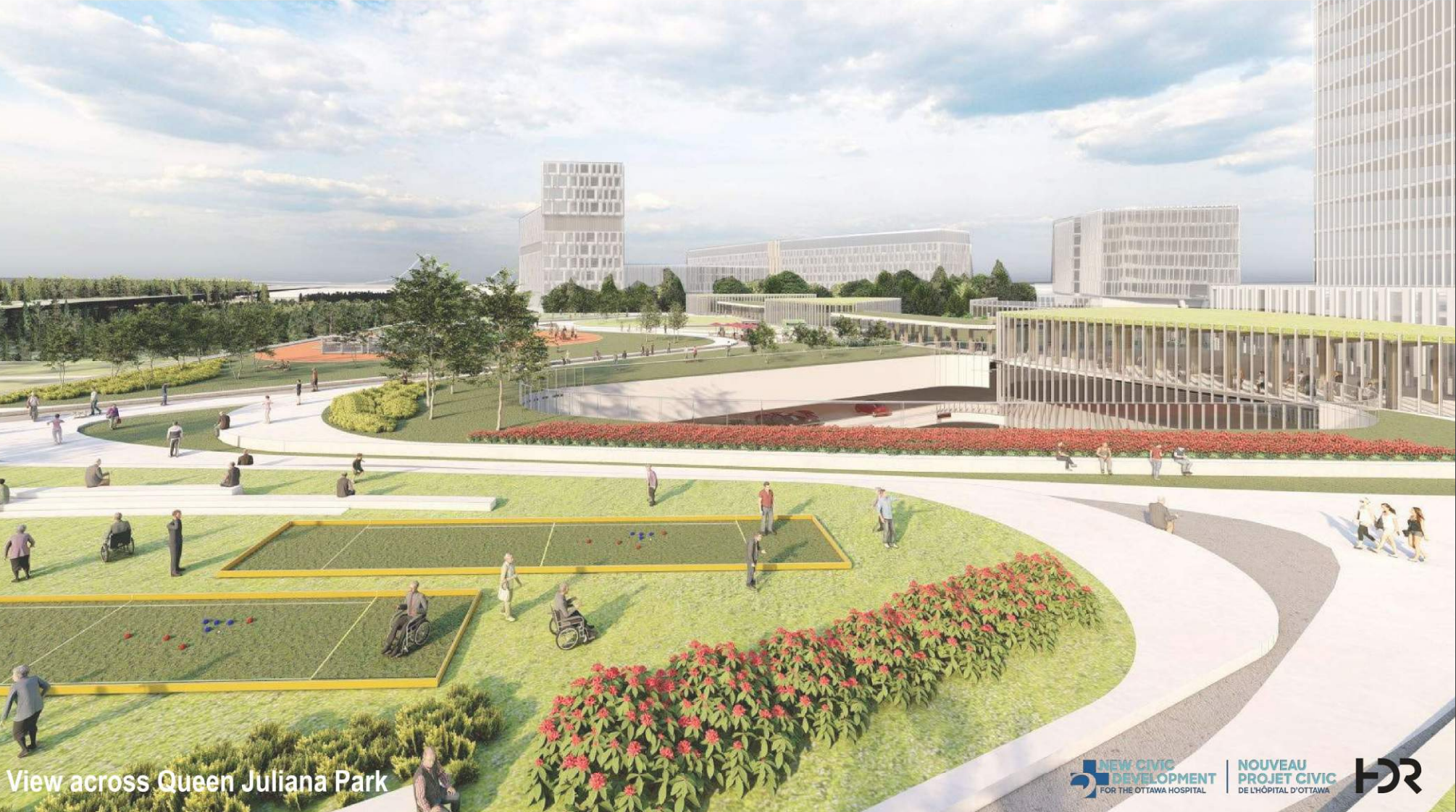 Rendering of the view of the new Civid Hospital Campus