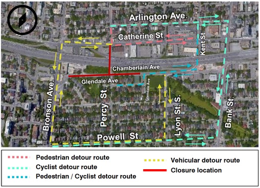 Map of Percy road closure and