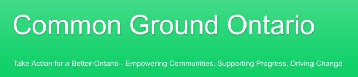 Image of Common Ground Ontario website