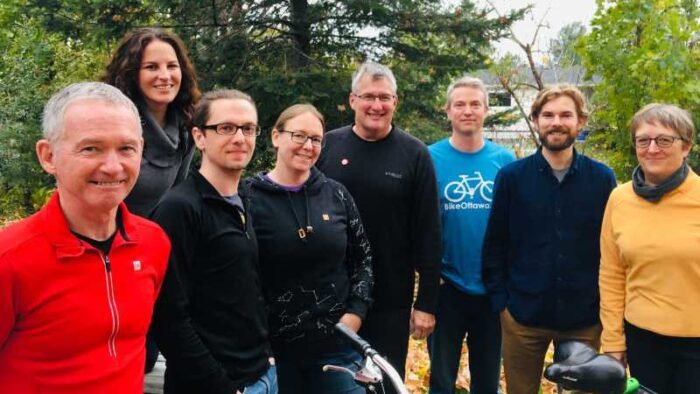 Picture of the Bike Ottawa board in 2018 when Bruce Fanjoy became the association’s treasurer.