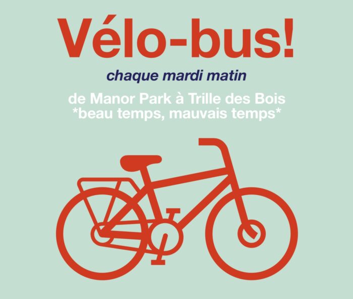 Partie de l’affiche du vélobus Manor Park - École Trille des Bois