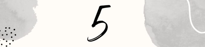 Banner with number 5 in the centre